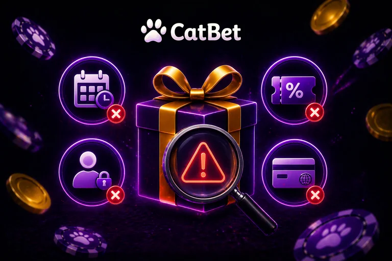 Чому бонус CatBet не працює — невиконаний вейджер, прострочений термін, мінімальний депозит не внесено та обмеження на ігри